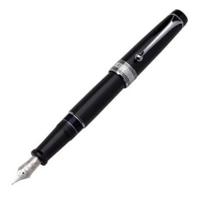 Aurora Optima Resin Chrome Black Fountain Pen