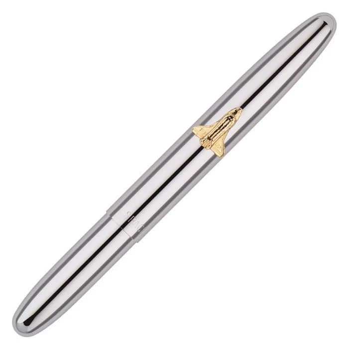Fisher Chrome Bullet Space Pen w/ Shuttle Emblem