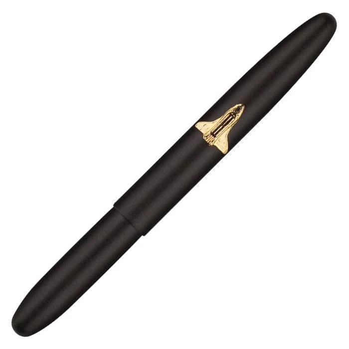 Fisher Matte Black Bullet Space Pen w/ Shuttle Emblem