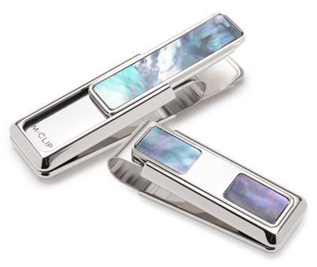 M-Clip Gray Mother of Pearl 2 Pocket Money Clip