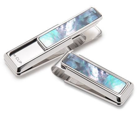M-Clip Gray Mother of Pearl Money Clip