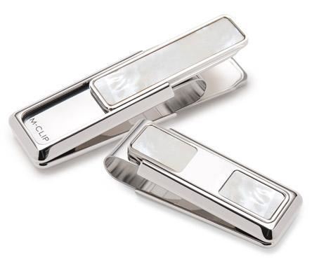 M-Clip White Mother of Pearl 2 Pocket Money Clip