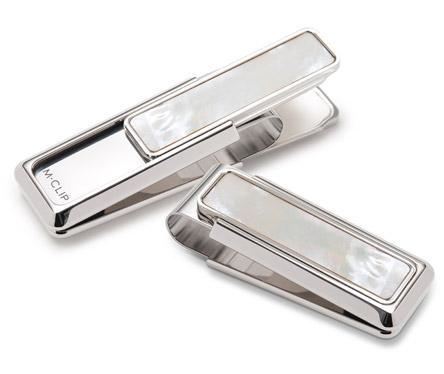 M-Clip White Mother of Pearl Money Clip