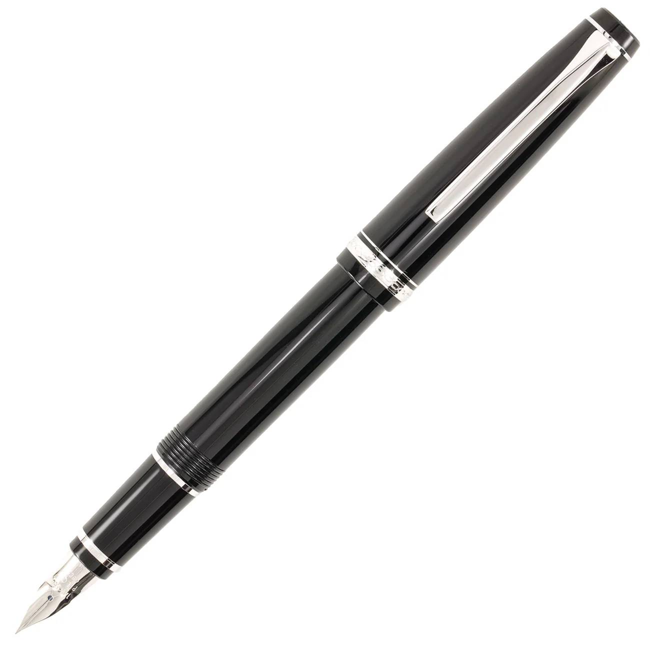 Pilot Falcon Black/Rhodium Fountain Pen - Image 2