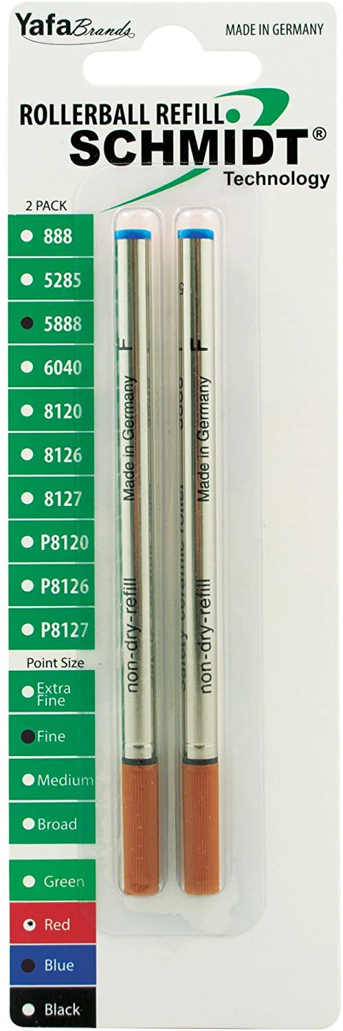 Schmidt 5888 Safety Ceramic Rollerball Pen Refill - Metal Tube - 2 Pack - Image 4