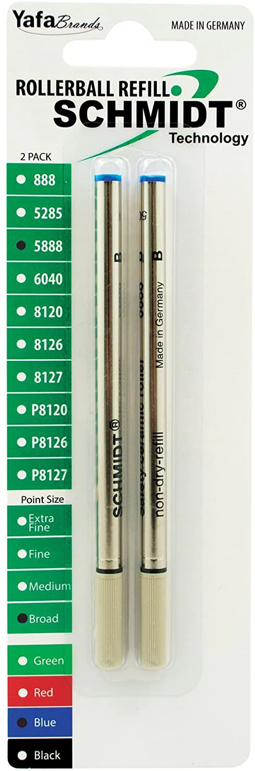 Schmidt 5888 Safety Ceramic Rollerball Pen Refill - Metal Tube - 2 Pack - Image 6