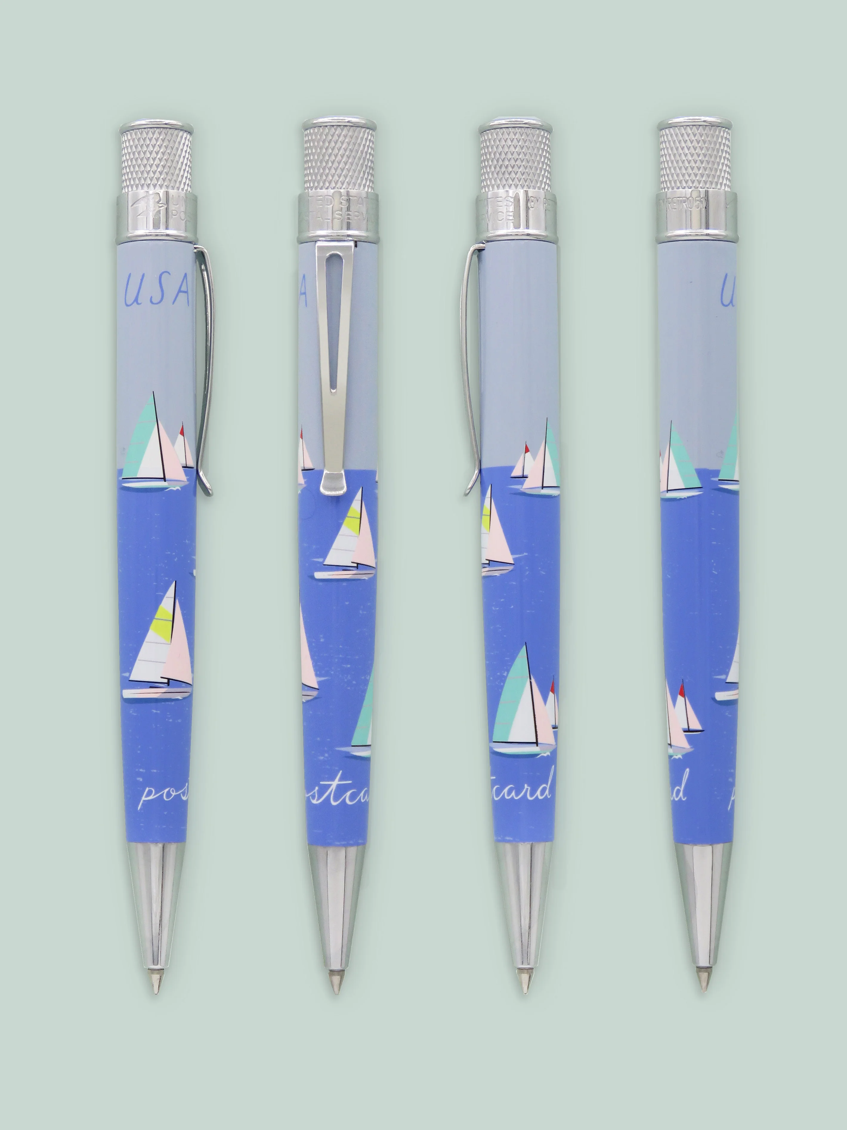 Retro 1951 Tornado U.S. Postal Service Sailboats 2023 Rollerball Pen - Image 4