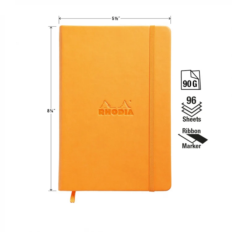 Rhodia A5 Hardcover Webnotebooks - Orange, Lined - Image 3