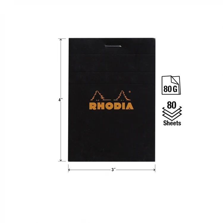 Rhodia - Classic Notepads Top Staplebound 3 x 4 Graph Black 80 sheets - Image 4