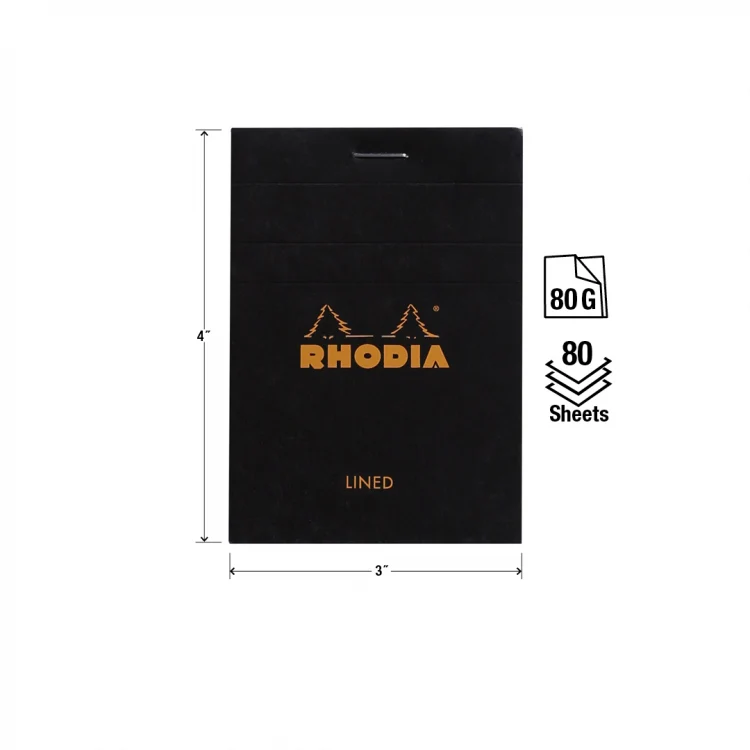 Rhodia No. 11 Pocket Notepad - Black, Lined - Image 4