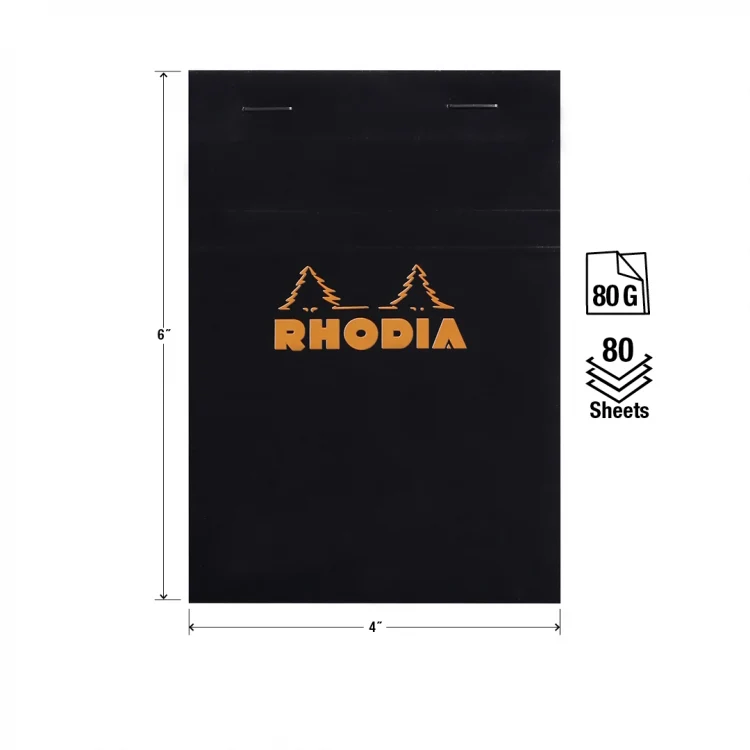 Rhodia No. 13 A6 Notepad - Black, Graph - Image 3
