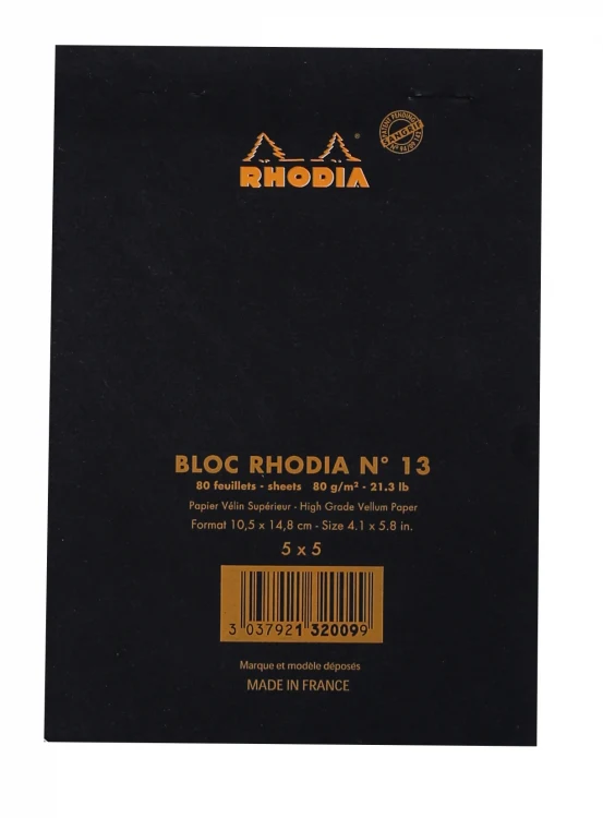 Rhodia No. 13 A6 Notepad - Black, Graph - Image 4