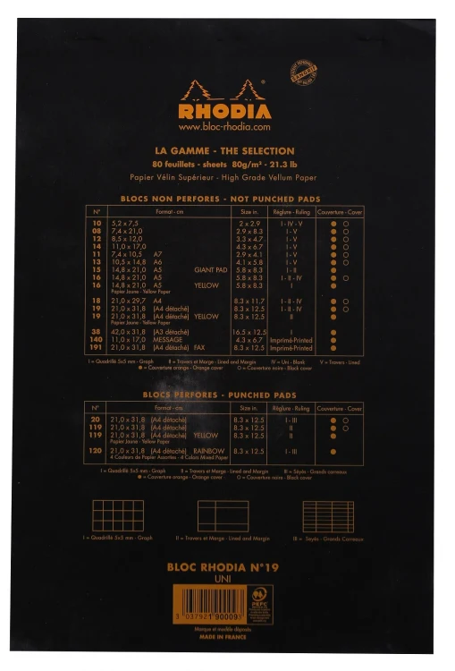 Rhodia No. 19 A4+ Notepad - Black, Blank - Image 3
