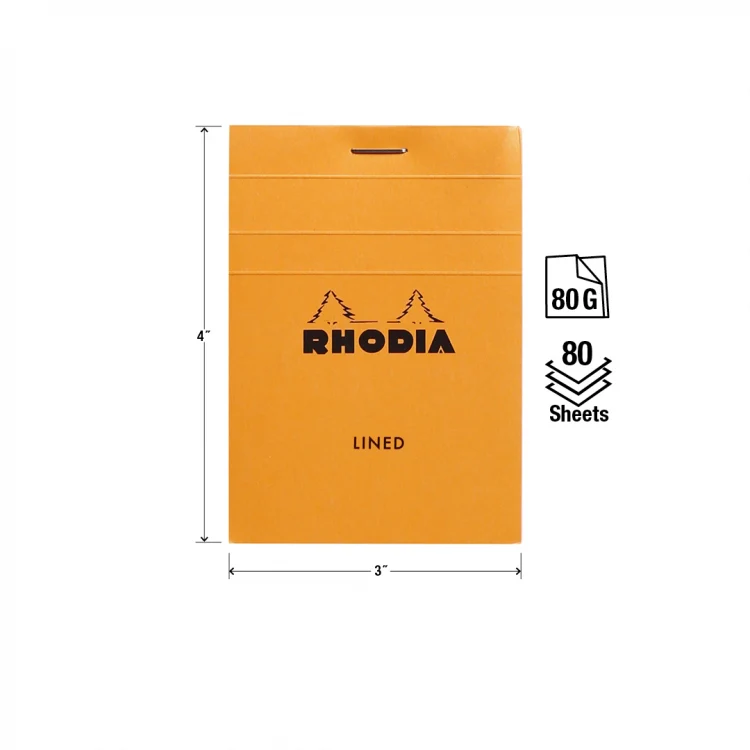 Rhodia No. 11 Pocket Notepad - Orange, Lined - Image 4