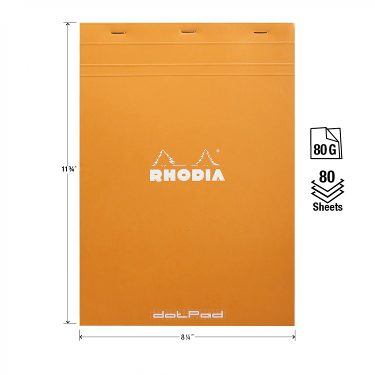 Rhodia No. 18 A4 Notepad - Orange, Dot Grid - Image 4