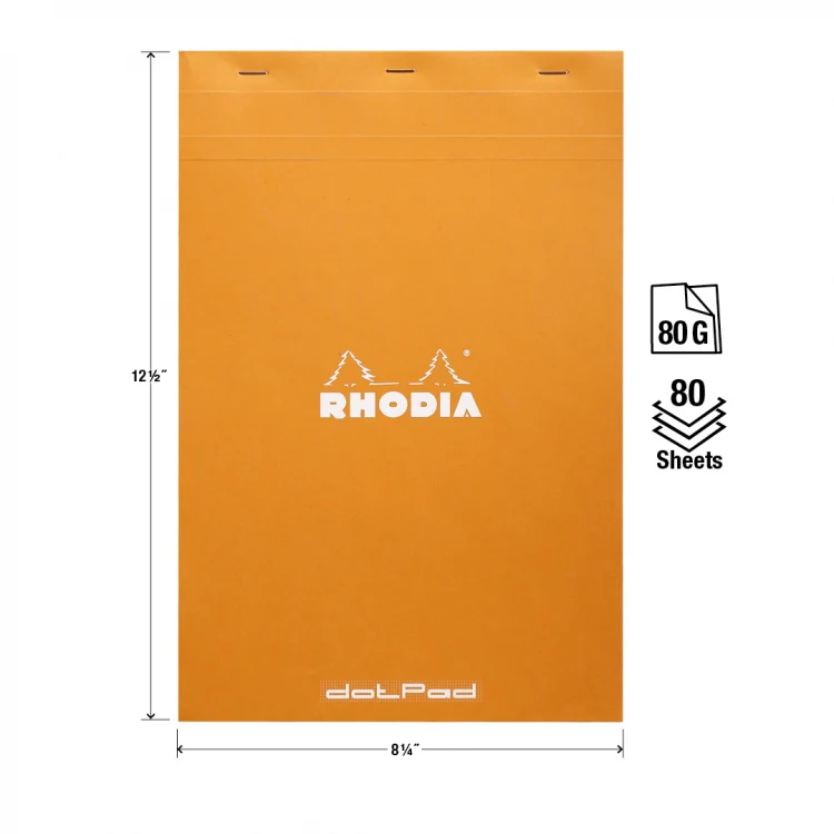 Rhodia No. 19 A4+ Notepad - Orange, Dot Grid - Image 4
