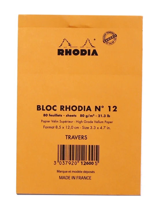 Rhodia No. 12 Passport Notepad - Orange, Lined - Image 3