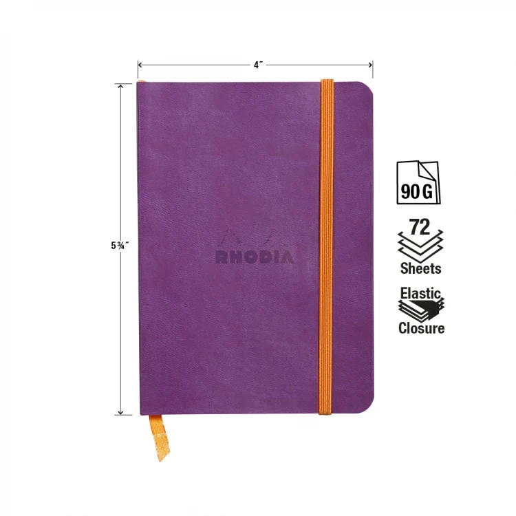 Rhodia A6 Softcover Notebook - Purple, Lined - Image 2