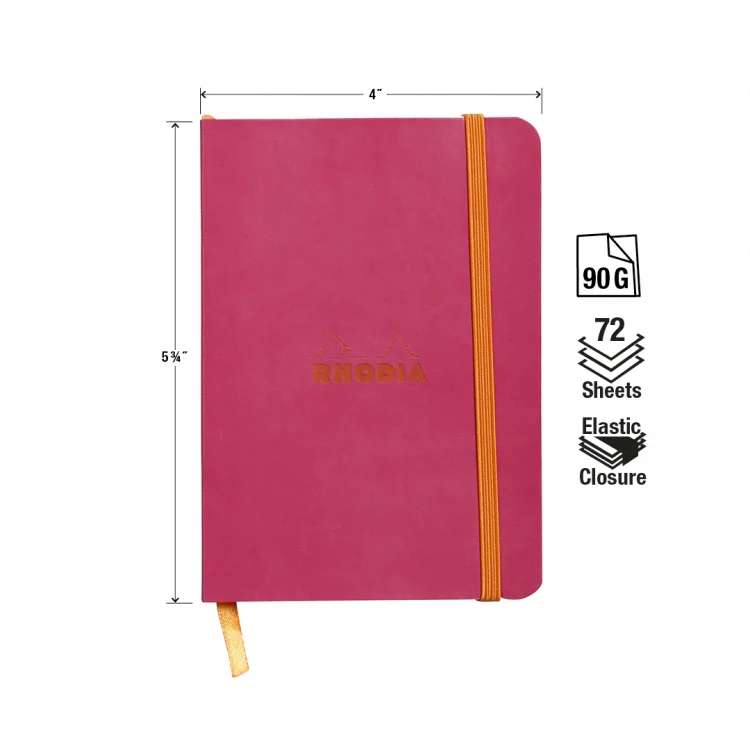 Rhodia A6 Softcover Notebook - Raspberry, Lined - Image 2