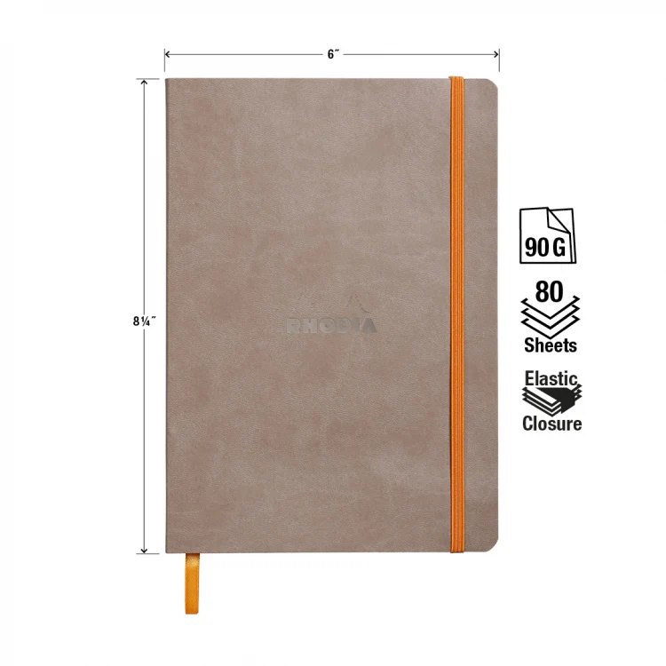 Rhodia A5 Softcover Notebook - Taupe, Lined - Image 2