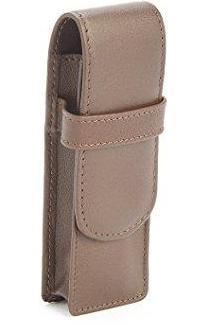 Royce Leather 2 Pen Case Brown