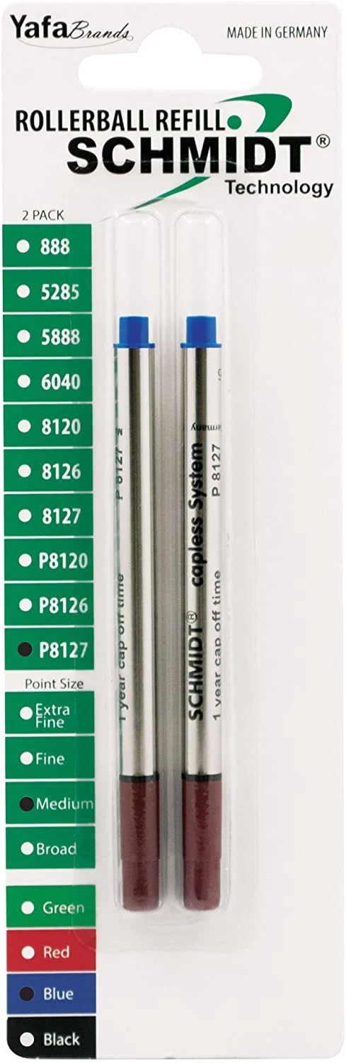 Schmidt Short Capless Rollerball Pen Refill - Metal Tube - 2 Pack - Image 5