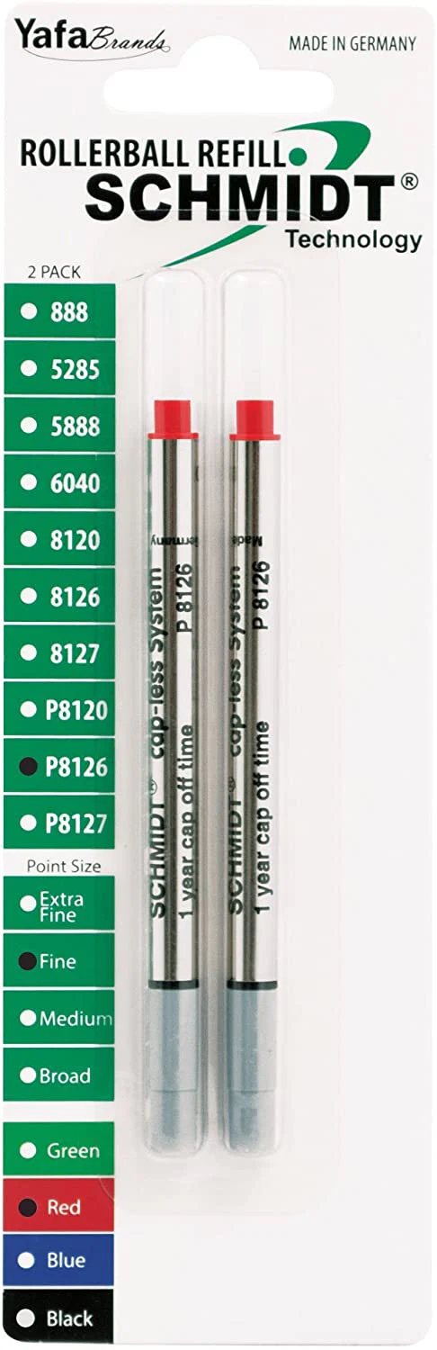 Schmidt Short Capless Rollerball Pen Refill - Metal Tube - 2 Pack - Image 7