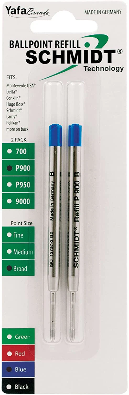 Schmidt Standard P900 Ballpoint Pen Refill - Metal Tube - 2 Pack - Image 6