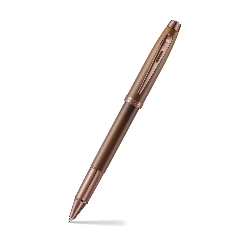 Sheaffer® 100 9374 Coffee Edition Matt Brown Rollerball Pen with Regal Brown PVD Trims - Image 3