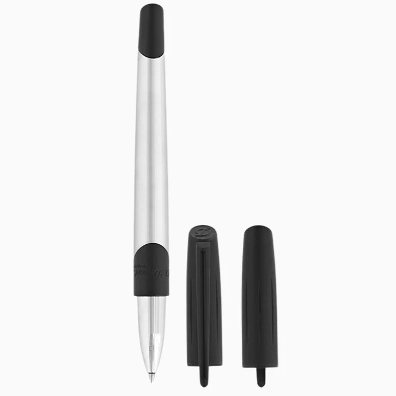 ST Dupont Defi Millenium Brushed Chrome & Matte Black Trim Rollerball Pen