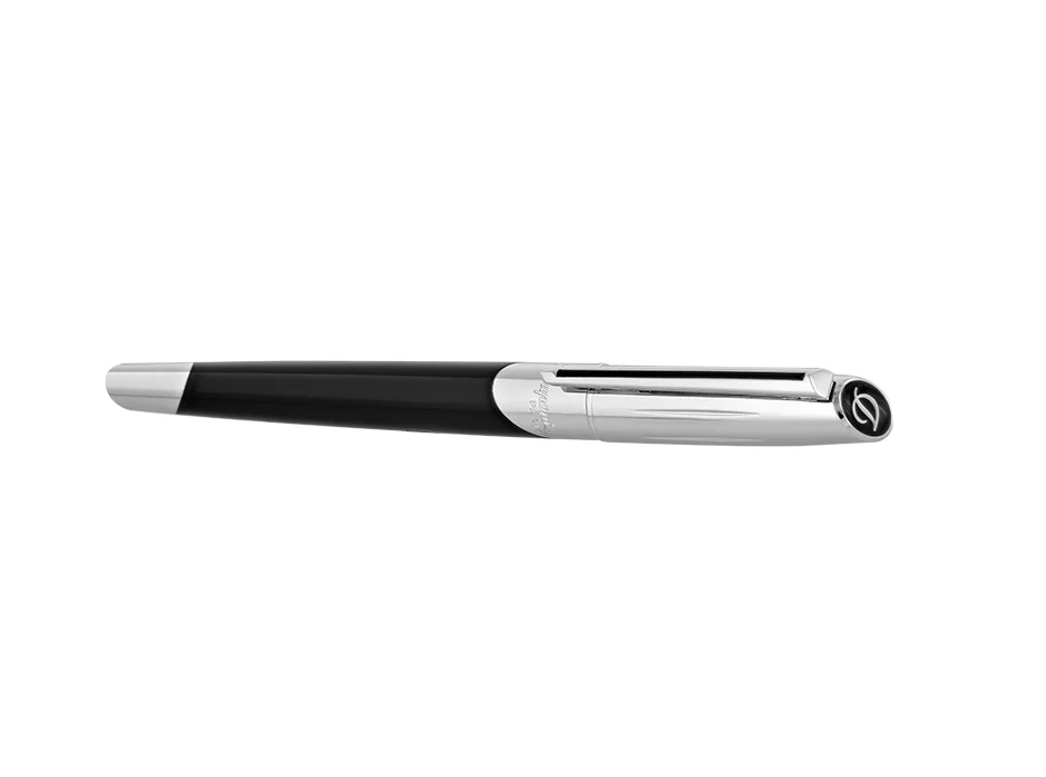 ST Dupont Defi Millenium Shiny Black & Silver Fountain Pen - Image 2