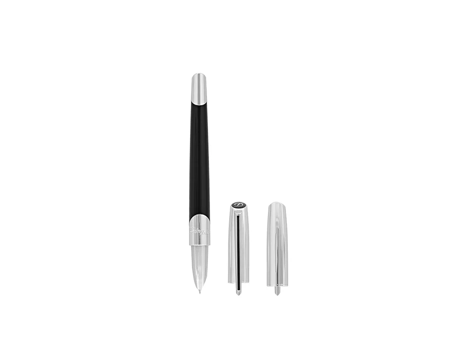 ST Dupont Defi Millenium Shiny Black & Silver Fountain Pen - Image 7